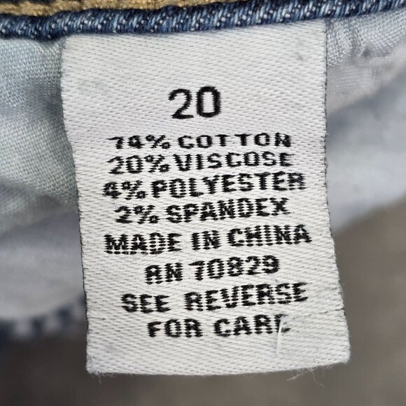 Womens Rue+ Blue Denim Shorts Distressed Hi Rise Cut Off Hem 2" Inseam Size 20 - Picture 4 of 10